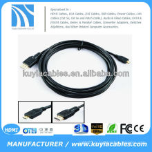 Высокоскоростной 3D-кабель 6FT 1.8M Micro HDMI с Ethernet, HDMI-мужчиной с микро-HDMI, тип D 1080P